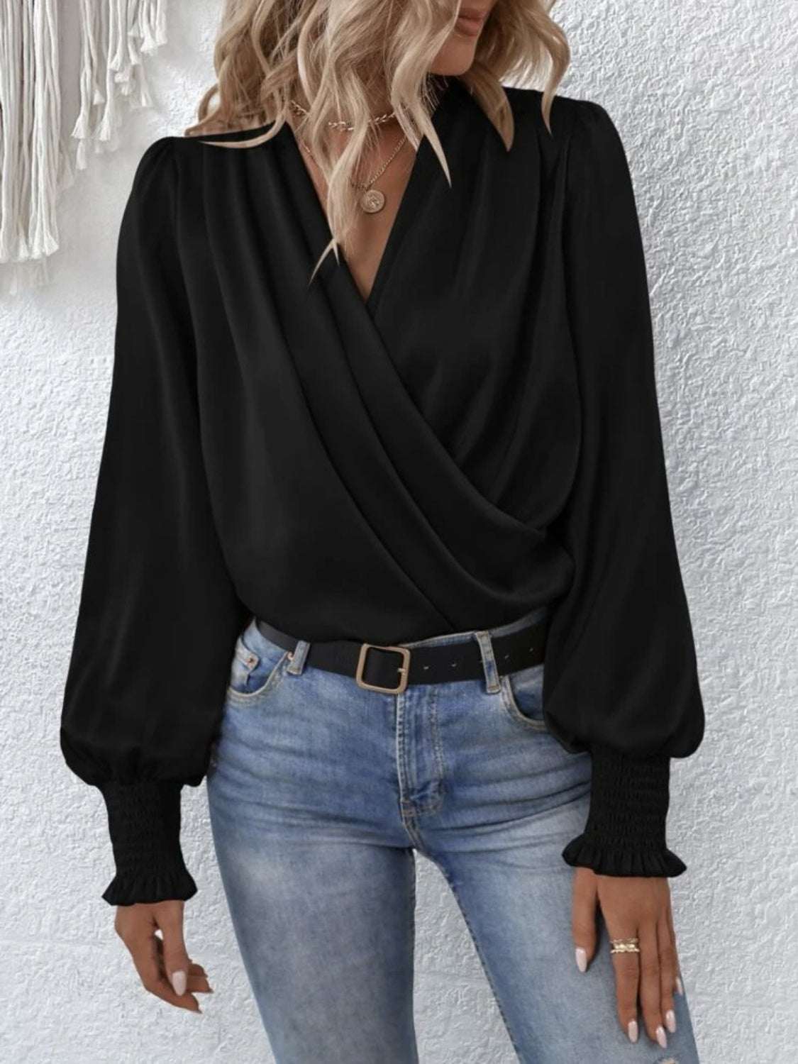 Rose - Satin Wrap Blouse