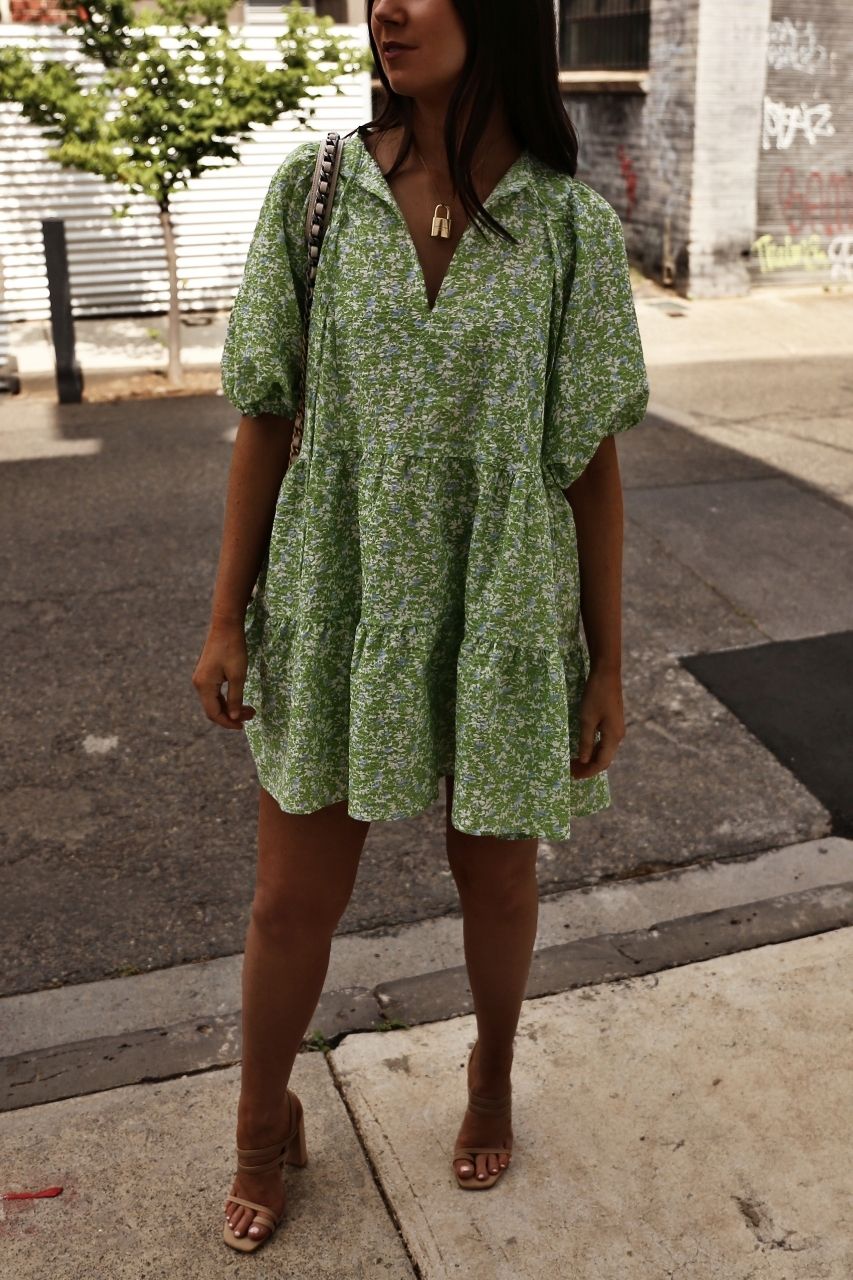Lola dress - Floral Mini Dress with Puff Sleeves