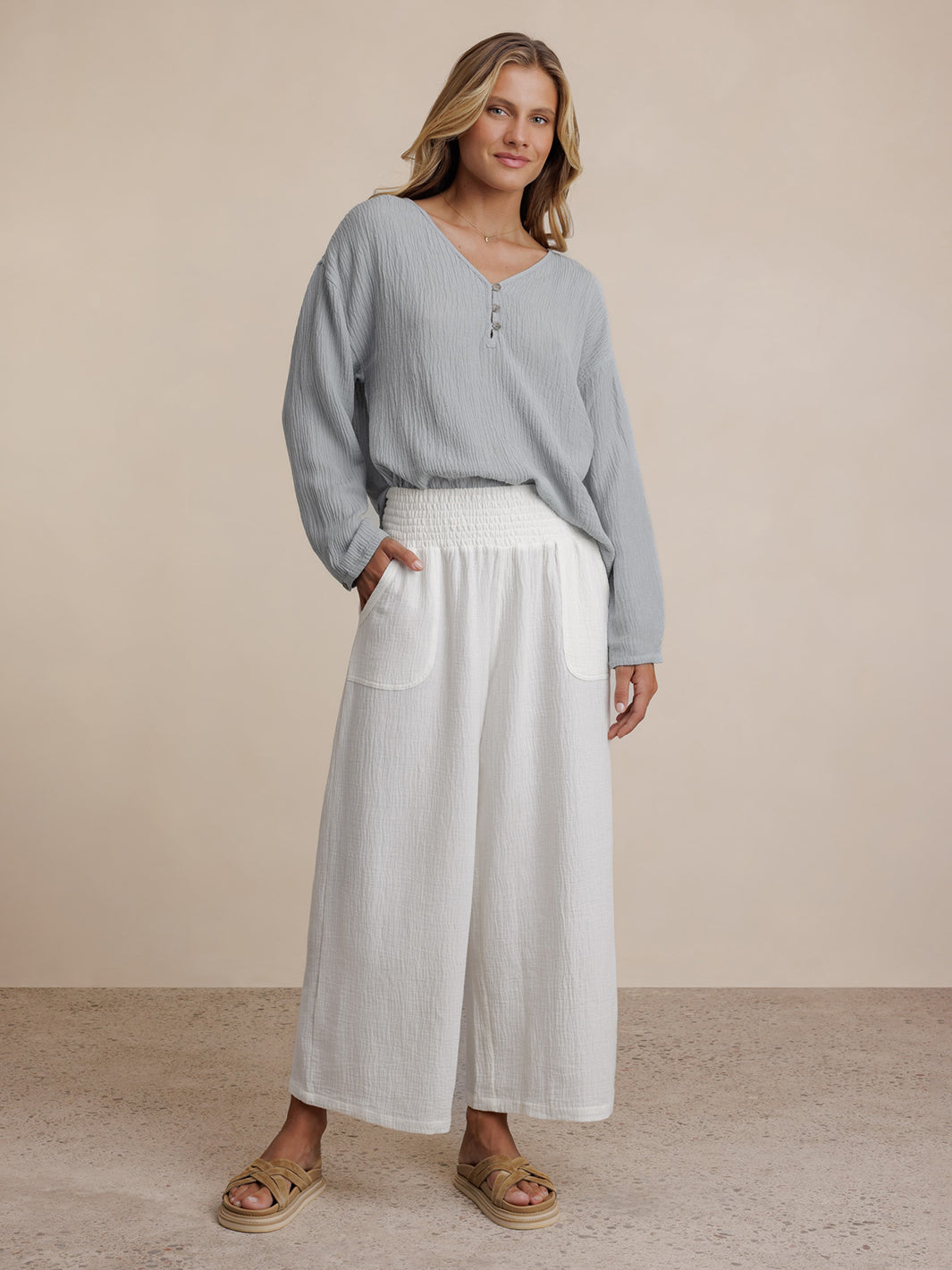 Bahama 3/4 Cotton Pants Coconut