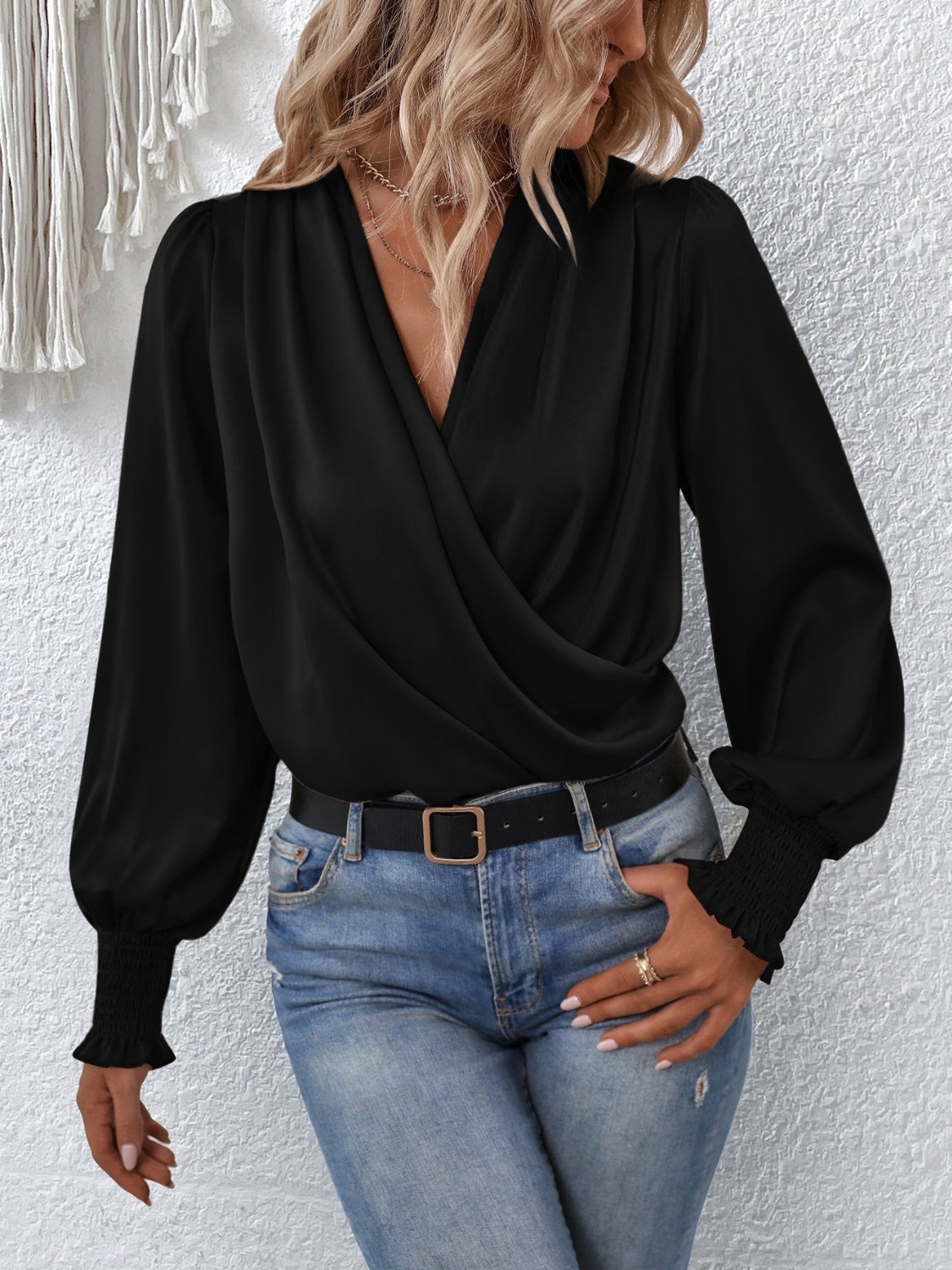 Rose - Satin Wrap Blouse