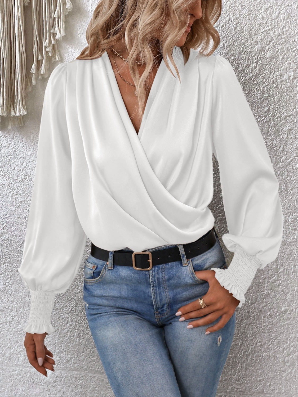 Rose - Satin Wrap Blouse