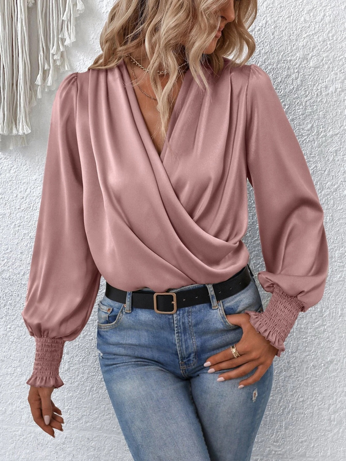 Rose - Satin Wrap Blouse