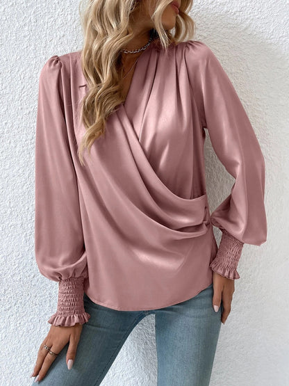 Rose - Satin Wrap Blouse
