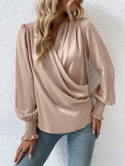 Rose - Satin Wrap Blouse