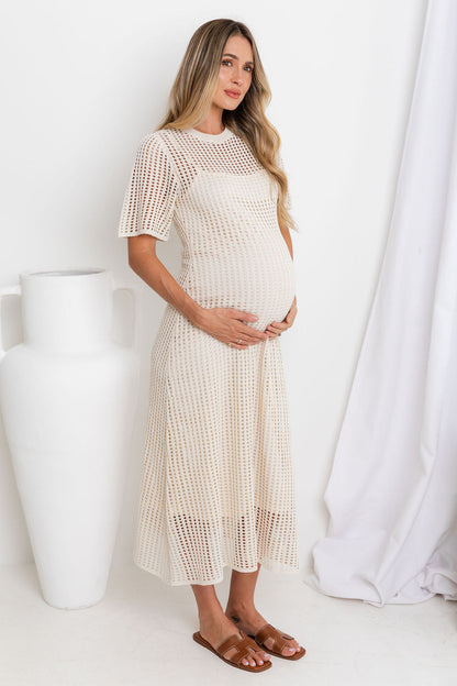 Airlie Crochet Maxi Dress - Natural