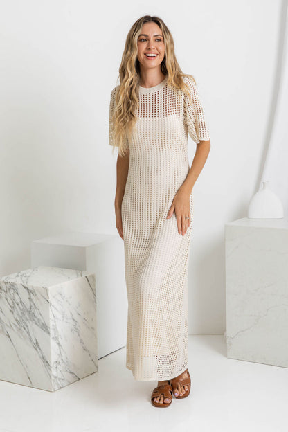 Airlie Crochet Maxi Dress - Natural