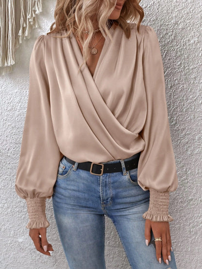 Rose - Satin Wrap Blouse