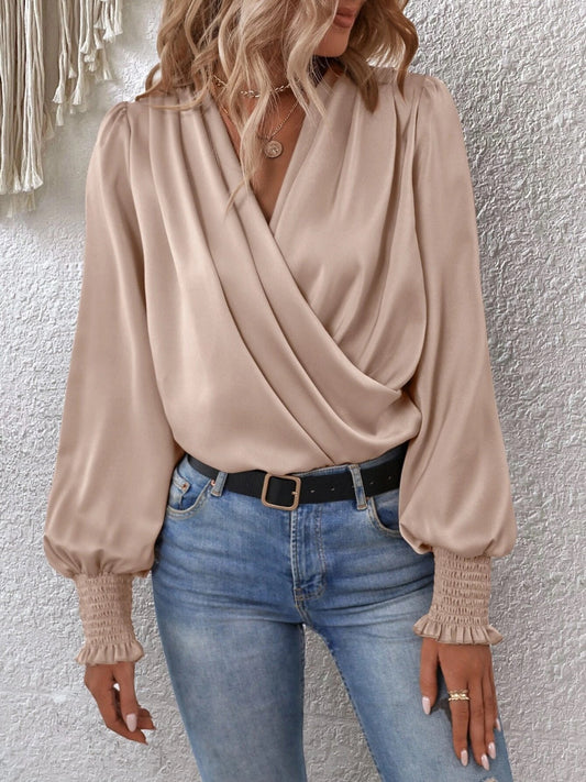 Rose - Satin Wrap Blouse