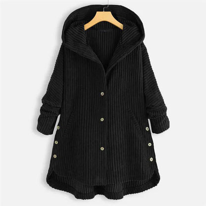 Mavis - Stylish Hooded Ribbed Coat